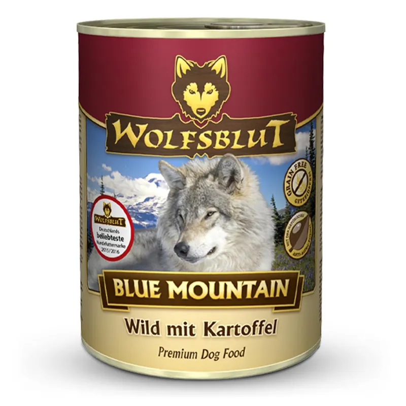 Sofort Bestellen WOLFSBLUT Blue Mountain Wild mit Kartoffeln 395g Hundenassfutter